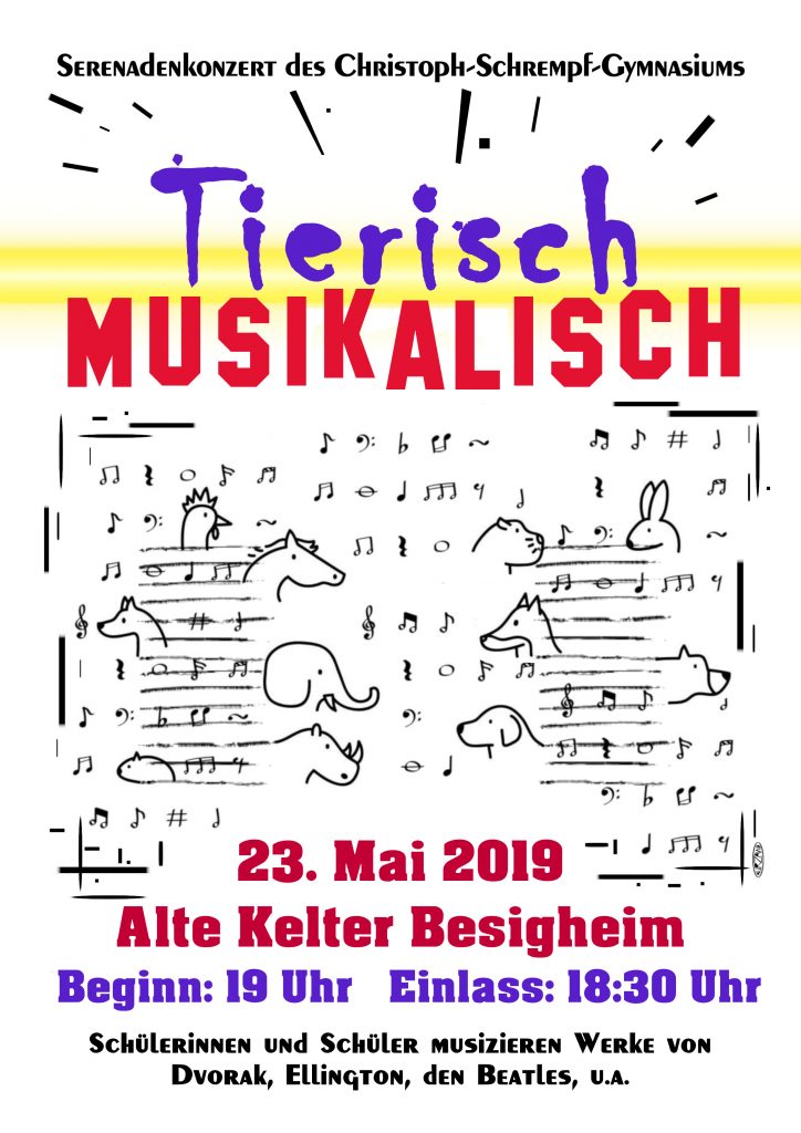 Wenn Tiere sich in Töne verkleiden und tierisch musikalische Schüler, Lehrer und Eltern ein Konzert geben